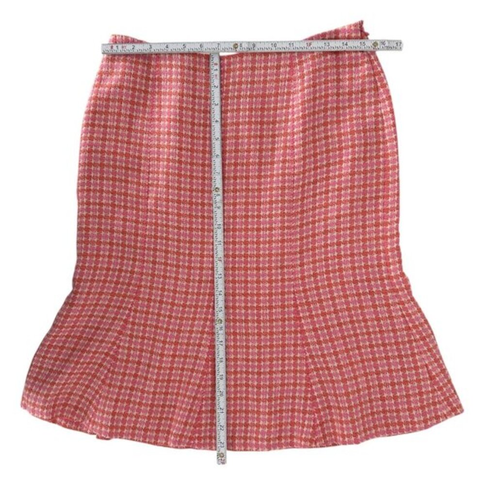 Ann Taylor Linen Blend Pink Orange Tweed Flared‎ Skirt NWT (8) - Picture 11 of 16